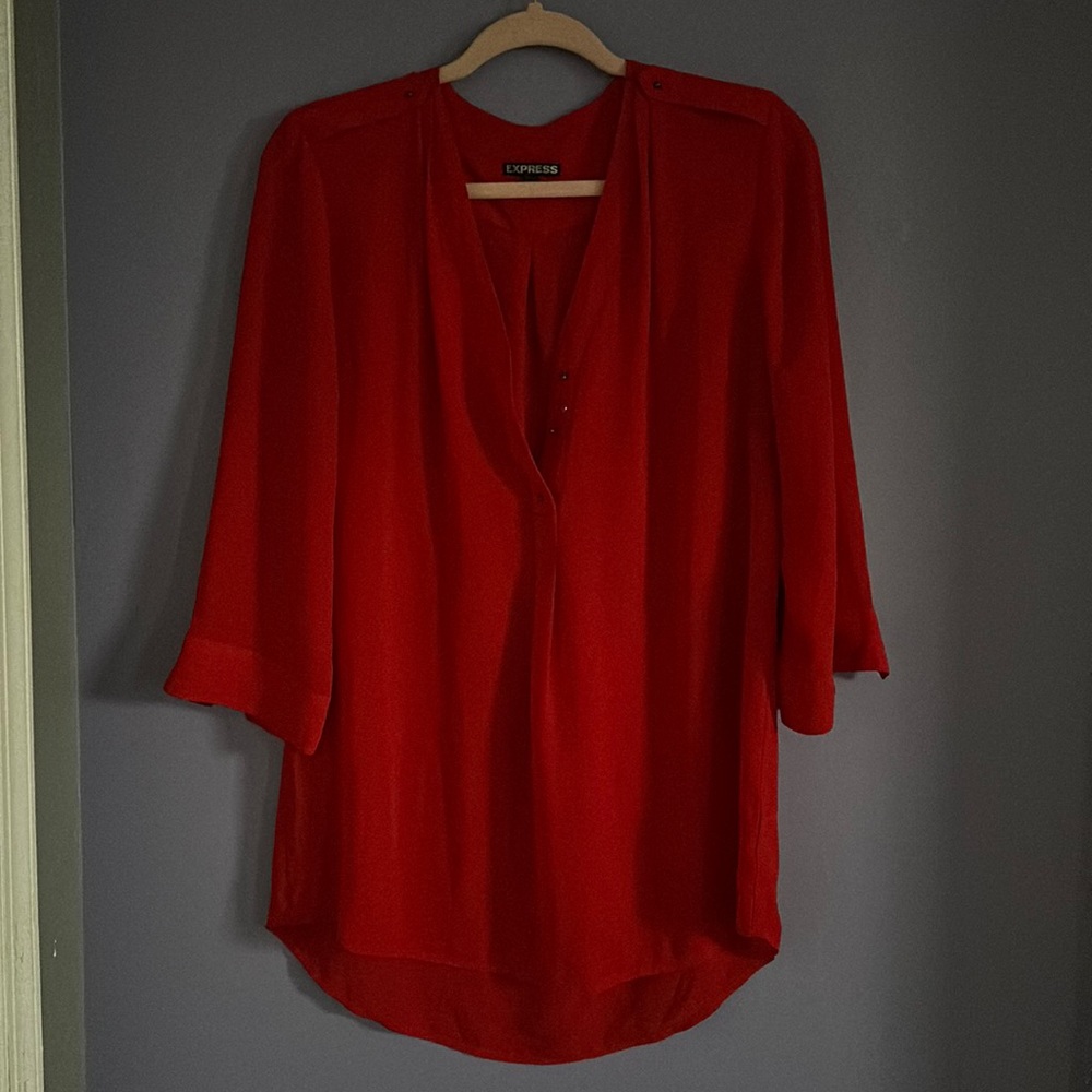 Express Red 3/4 Blouse
